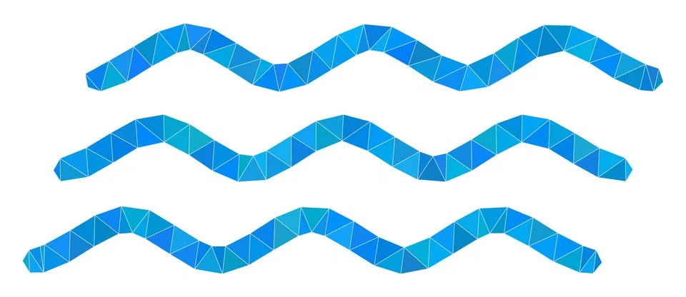 Water Waves Low-Poly Mocaic Icon 스톡 일러스트