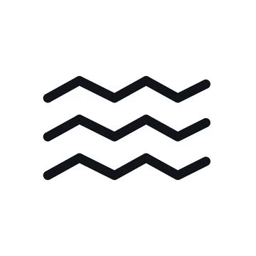 Water Waves Sea Black White Line Icon Editable Stroke Vector Symbol Stock Illustration