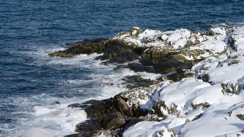 Water waves of sea hitting the rocks near the sea Stock Footage 116787355