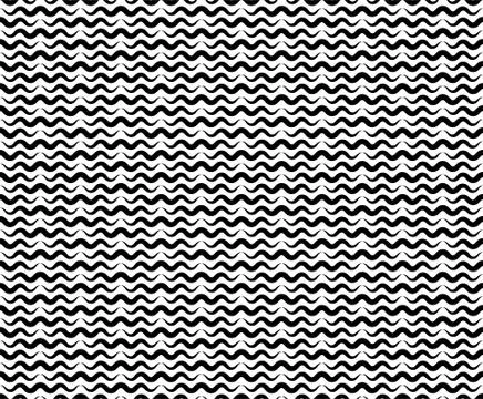 Water waves seamless pattern, vector curve lines Stock Illustration