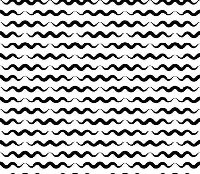 Water waves seamless pattern, vector curve lines Illustrazione stock