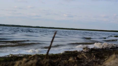 Water waves at the shore Video stock 80456445