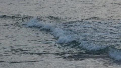 Water waves in Slow motion in the evening Stock Footage 73972054