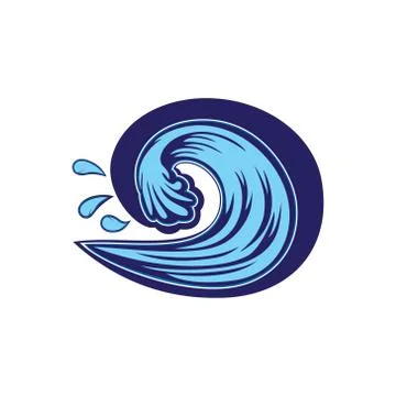 Water waves splash logo vector Stock Illustration