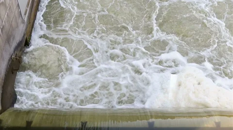 Water at weir Stock Footage 38058572