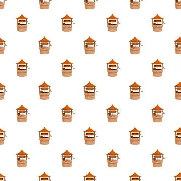 Water well drawing seamless pattern background Stock Illustration