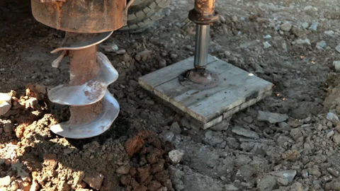Water well drilling rig.Drill is digging a hole. Stock Footage 132643625