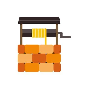 Water well flat vector illustration on white background Stock Illustration