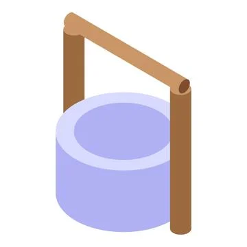 Water well isometric icon, drinking water source Stock Illustration