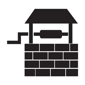 Water well made of bricks Stock Illustration