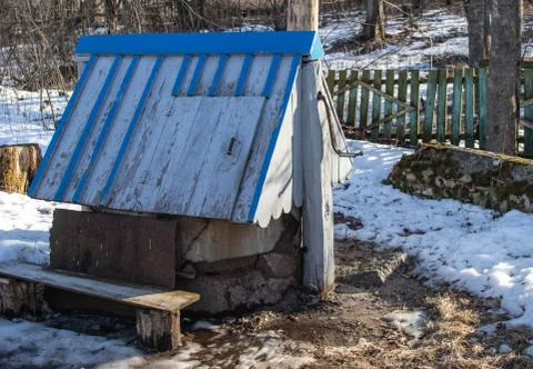 Water well old rustic. Stock Photos