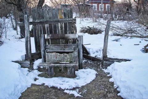 Water well old rustic. Stock Photos