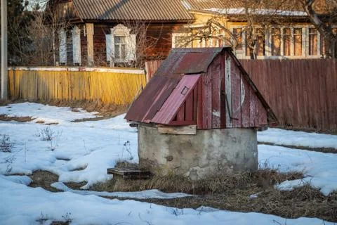 Water well old rustic. Stock Photos