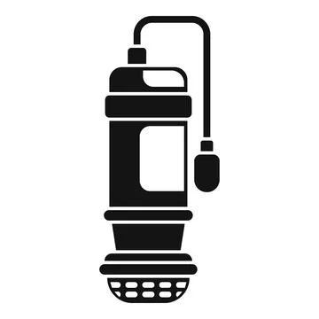 Water well pump system icon showing deep drilling equipment Stock Illustration