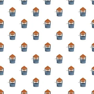 Water well repeating pattern on white background Stock Illustration