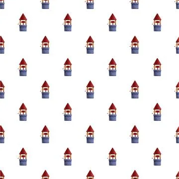 Water well seamless pattern creating repeating background Stock Illustration