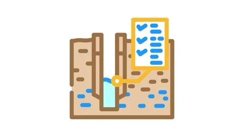 Water well testing hydrogeologist color icon animation Stock Footage 327267360