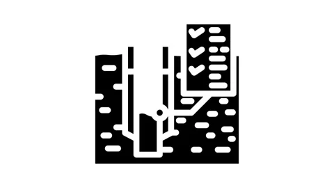 Water well testing hydrogeologist glyph icon animation Stock Footage 326743348