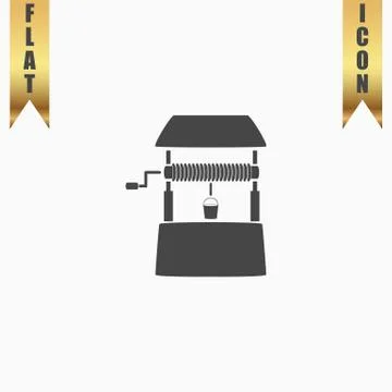 Water Well vector flat Stock Illustration