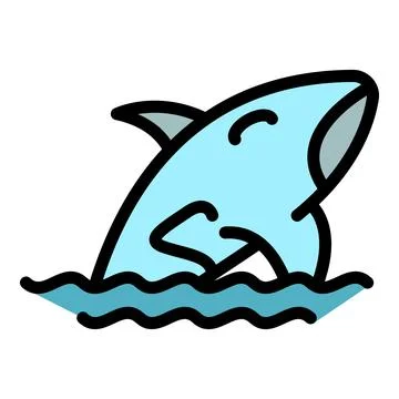 Water whale killer icon vector flat Stock Illustration