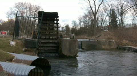 Water Wheel &amp; Ducks Stock Footage 830243