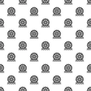 Water wheel energy pattern seamless Illustrazione stock
