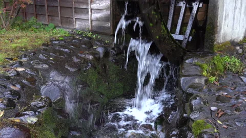 Water wheel house Stock Footage 164448002