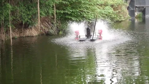 Water wheel in the pond Video stock 292546394