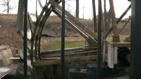 Water Wheel Profile Stock Footage 834793