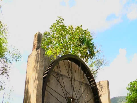 Water Wheel Tilt Down Stock Footage 25950380