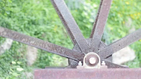 Water wheel turning Stock Footage 44881341
