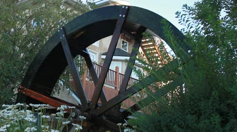 Water Wheel Turning Stock Footage 46833553
