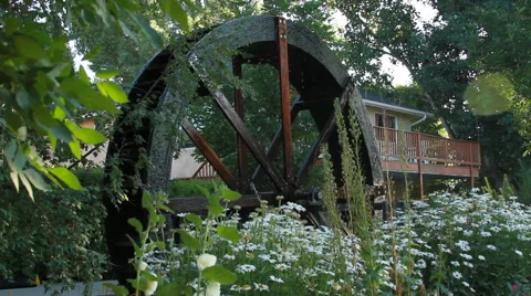 Water Wheel Turning Stock Footage 46833608