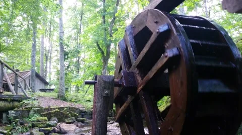 Water Wheel Turning Stock-Footage 65764672