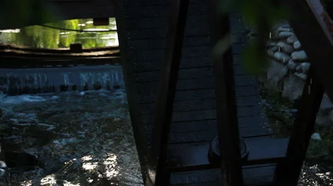 Water Wheel turning in stream Stock-Footage 46833162