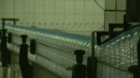 Water_bottle in factory Stock Footage