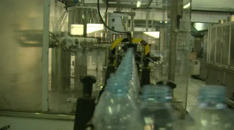 Water_bottle in factory Stock Footage