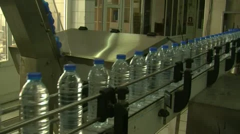 Water_bottle in factory Stock Footage