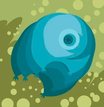 Waterbear tardigrade tiny microscopic creature 스톡 일러스트