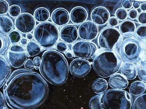 Waterbubbles and ice Stock Photos