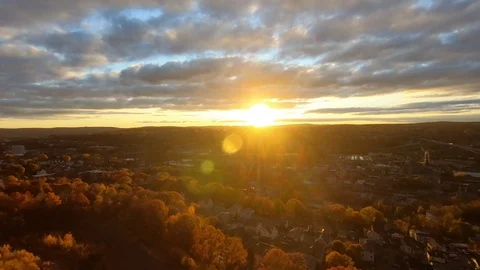 Waterbury, CT at sunset Video stock 119230169