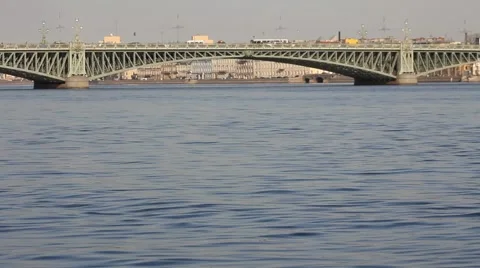 Waterbus bridge Neva river Stock Footage 5165265