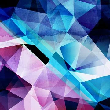 Watercolor abstract background with geometric objects Stock Illustration
