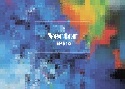 Watercolor abstract digital pixel vector image with colorful spots Stock Illustration