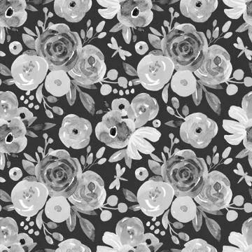 Watercolor abstract floral vector pattern Stock Illustration
