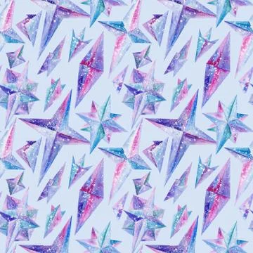Watercolor Abstract Geometric Pattern Stock Illustration