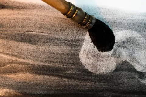 Watercolor abstract graphite background Stock Illustration