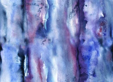 Watercolor abstract seamless pattern, batik texture Stock Illustration