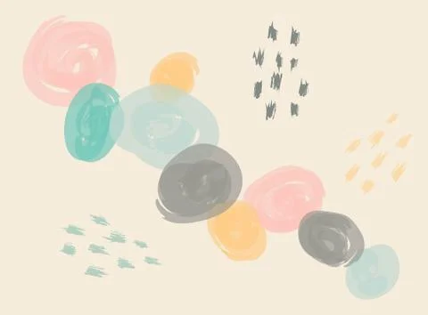 Watercolor abstract vector pastel scandinavian illistration background Stock Illustration
