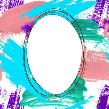 Watercolor abstraction with frame Stock Illustration